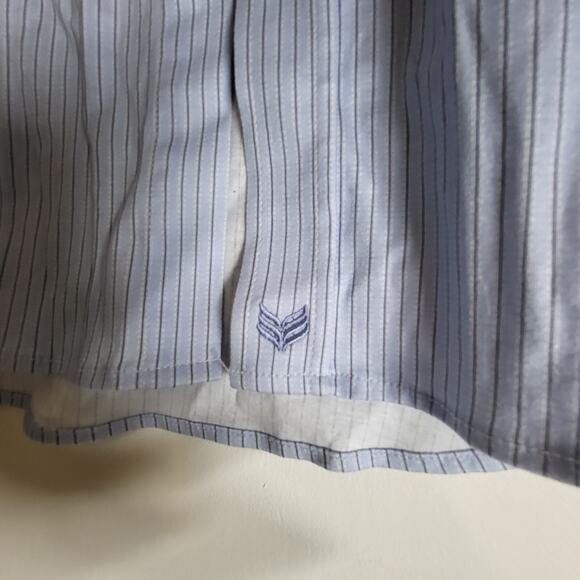 Buttercloth Button Down Long Sleeve Blue Pinstripe Shirt Mens XXL - Picture 2 of 5